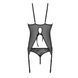 Корсет с пажами + трусики с ажурным декором и доступом Passion Ursula Corset black, размер S/M картинка 5