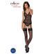 Корсет с пажами + трусики с ажурным декором и доступом Passion Ursula Corset black, размер S/M картинка 3