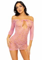 Прозора сукня з сердечками Leg Avenue Heart net mini dress OS Pink зображення
