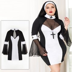 Эротический костюм монахини JSY «Грешница Лола» Plus Size Black картинка