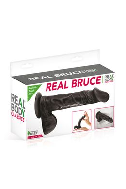 Фалоімітатор на присосці Real Body Real Bruce Black (діаметр 4,2 см) зображення