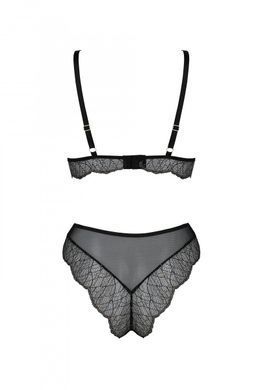 Комплект з ажурним декором: ліф та трусики Passion AMBERLY SET black, розмір L/XL зображення