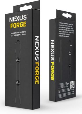 Ерекційне кільце-ласо з двома фіксаторами Nexus FORGE Double Adjustable Lasso Black зображення