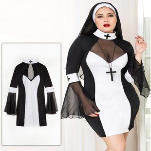 Еротичний костюм черниці JSY &laquo;Грішниця Лола&raquo; Plus Size Black зображення