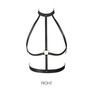 Портупея из экокожи Bijoux Indiscrets MAZE H Harness Black картинка