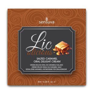 Пробник геля для мінету Sensuva Lic-o-licious Salted Caramel, солона карамель (6 мл) зображення