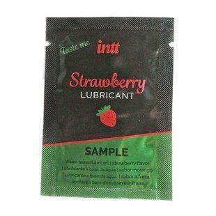 Пробник съедобного лубриканта на водной основе без сахара Intt Strawberry, клубника (2 мл) картинка