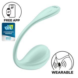 Смарт-віброяйце Satisfyer Smooth Petal Connect App Mint (діаметр 3,8 см) зображення