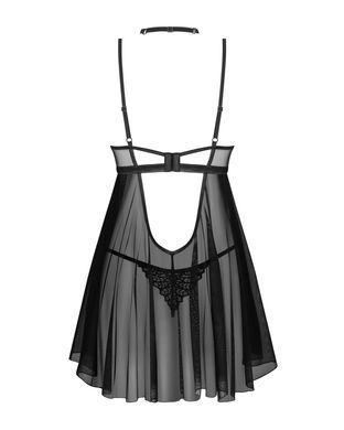 Невероятная рубашка с трусиками и чокерам Obsessive Donarella babydoll & thong, размер XS/S картинка