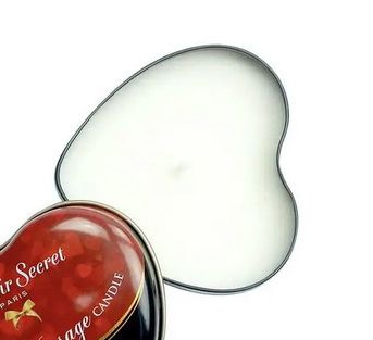 Масажна свічка сердечко Plaisirs Secrets Peach Персик (35 мл) зображення
