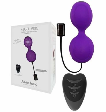 Вагинальные шарики с вибрацией Adrien Lastic Kegel Vibe Purple (диаметр 3,7 см) картинка