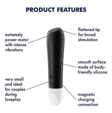 Віброкуля перезарядна Satisfyer Ultra Power Bullet 2 Black зображення