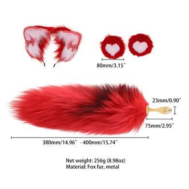 Анальна пробка з хвостом лисиці LOCKINK SEVANDA Red Vixen Set with Pear-shape Plug (діаметр 2,3 см) зображення