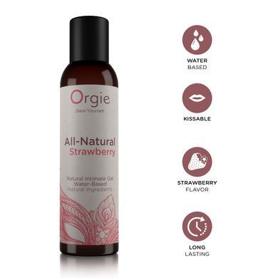 Съедобный лубрикант на водной основе Orgie All Natural Strawberry, клубника (150 мл) картинка
