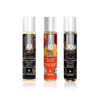 Набор &laquo;Персиковый десерт&raquo;: 3 вкусовые смазки System JO, виброшар SugarBoo, кубики System JO картинка