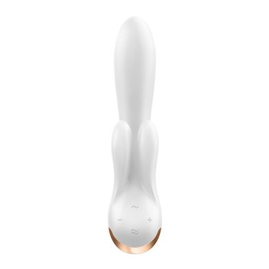 Смарт вібратор кролик із подвійним відростком Satisfyer Double Flex White (діаметр 3,5 см) зображення