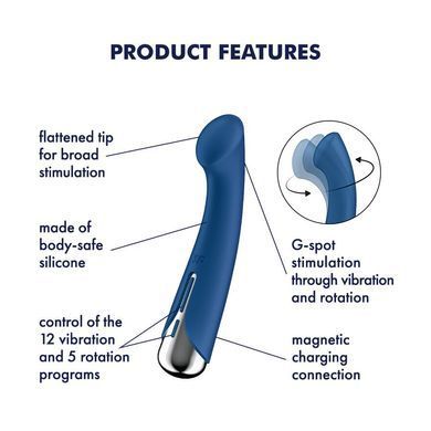 Вибратор для точки G с ротацией Satisfyer Spinning G-Spot 1 Blue (диаметр 3,5 см) картинка