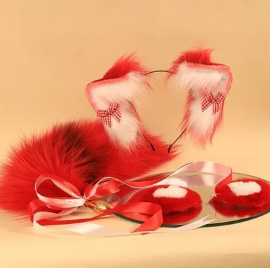 Анальна пробка з хвостом лисиці LOCKINK SEVANDA Red Vixen Set with Pear-shape Plug (діаметр 2,3 см) зображення