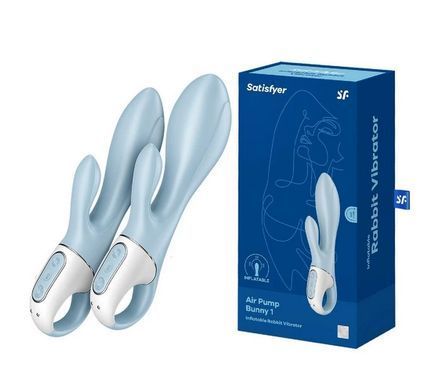 Вібратор-кролик надувний Satisfyer Air Pump Bunny 1 (діаметр 4 - 5,5 см) зображення