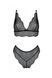 Комплект з ажурним декором: ліф та трусики Passion AMBERLY SET black, розмір L/XL картинка 3
