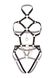 Портупея-тедді з екошкіри Leg Avenue Heart ring harness teddy Black, розмір S картинка 3