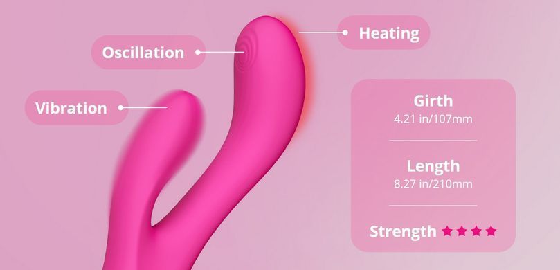 Осцилювальний смарт вібратор-кролик з підігрівом Lovense Osci 3 (діаметр 3,4 см) зображення