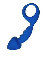 Анальная пробка со стимулирующей ножкой Adrien Lastic Budy Blue, синяя (диаметр 2,5 см) картинка