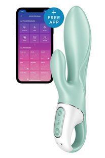 Смарт вібратор-кролик з головкою, що надувається Satisfyer Air Pump Bunny 5+ (діаметр 3,7 - 5 см) зображення
