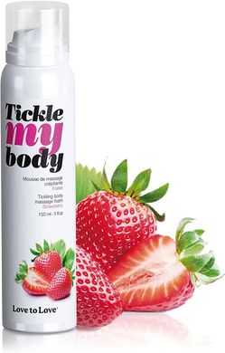 Масажна піна зволожуюча Love To Love TICKLE MY BODY Strawberry полуниця (150 мл) зображення