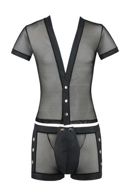 Прозрачный комплект: футболка и шорты Passion 052 SET MICHAEL black, размер S/M картинка