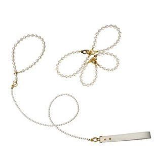 Набор БДСМ: жемчужный ошейник с поводком и наручники LOCKINK Pearl Bondage & Restraint Set картинка