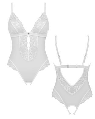 Эротическое полупрозрачное боди с доступом Obsessive Heavenlly crotchless teddy, размер XS/S картинка