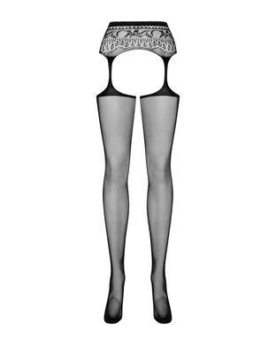 Сексуальные чулки с поясом Obsessive Garter stockings S307 black, размер S/M/L картинка