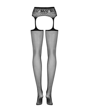 Сексуальні панчохи із поясом Obsessive Garter stockings S307 black, розмір S/M/L зображення