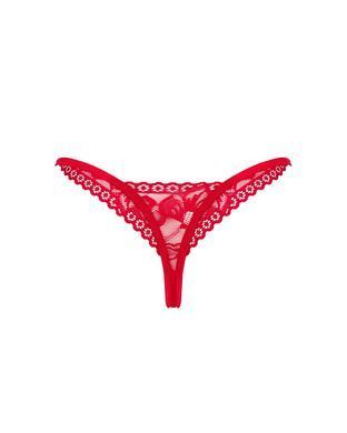 Мереживні стрінги з низькою посадкою Obsessive Lacelove thong Red, розмір XL/2XL зображення