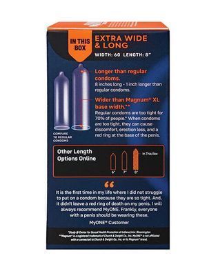 Презервативи зволожені MyONE Extra Wide & Long (10 шт, картонна коробка) зображення