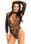 Мереживне боді з рукавами Leg Avenue High neck lace bodysuit Black One Size зображення