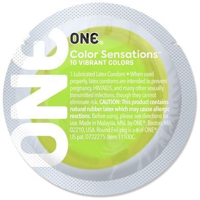Презерватив зі змазкою ONE Color Sensations Roll ONE on Green (1 шт) зображення