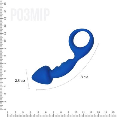 Анальна пробка зі стимулюючою ніжкою Adrien Lastic Budy Blue, синя (діаметр 2,5 см) зображення