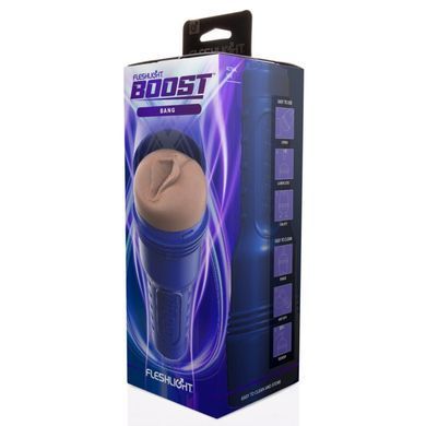 Мастурбатор-вагіна Fleshlight Boost Bang Medium Dark Flesh, плаваючі кільця Turbo Tech зображення