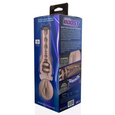 Мастурбатор-вагіна Fleshlight Boost Bang Medium Dark Flesh, плаваючі кільця Turbo Tech зображення