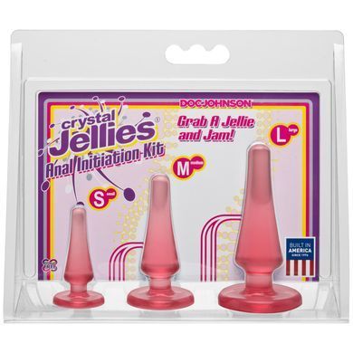 Набор анальных пробок Doc Johnson Crystal Jellies Anal Initiation Kit Pink  (диаметр 2 см - 3 см - 4 см) картинка