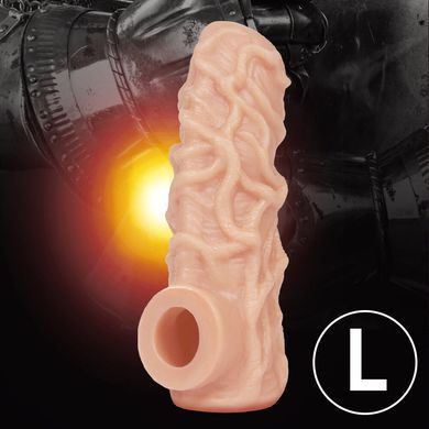Насадка на член с отверстием для мошонки Kokos Nude Sleeve NS 004, размер L картинка