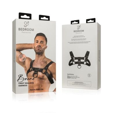 Портупея чоловіча на плечі Bedroom Fantasies Bruno Chest Bulldog Harness Black зображення