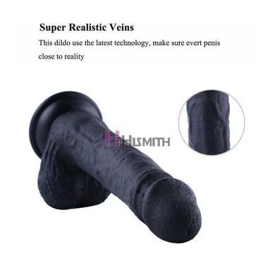 Силіконовий фалоімітатор Hismith 8.3" Silicone Dildo Black (діаметр 4,5 см) зображення