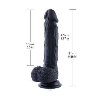 Силіконовий фалоімітатор Hismith 8.3" Silicone Dildo Black (діаметр 4,5 см) зображення