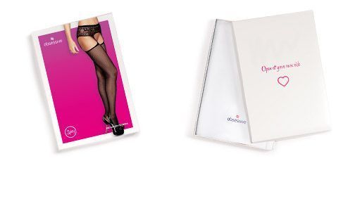 Сексуальные чулки с поясом Obsessive Garter stockings S307 black, размер S/M/L картинка