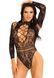 Мереживне боді з рукавами Leg Avenue High neck lace bodysuit Black One Size картинка 1