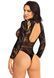 Мереживне боді з рукавами Leg Avenue High neck lace bodysuit Black One Size картинка 2