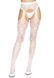 Кокетливі колготки з сердечками та доступом Leg Avenue Heart net suspender hose OS White картинка 1